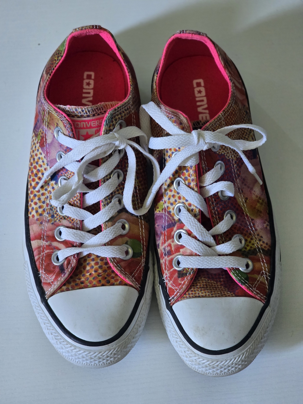 Converse Women's Pink Multi Floral Low Top Sneakers